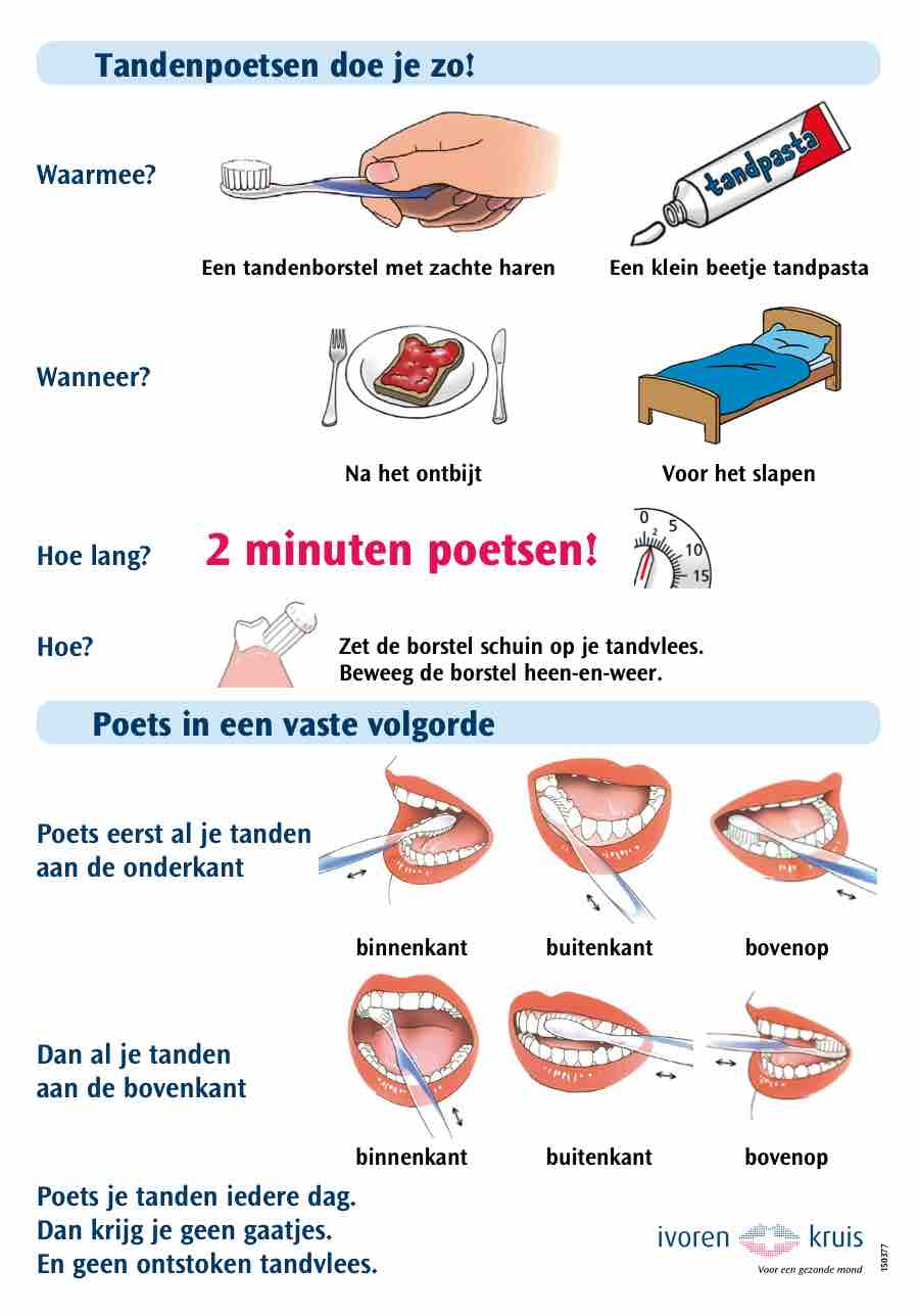 Ivoren Kruis<br />
Poetsposter Tandenpoetsen doe je zo!